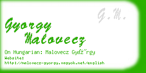 gyorgy malovecz business card